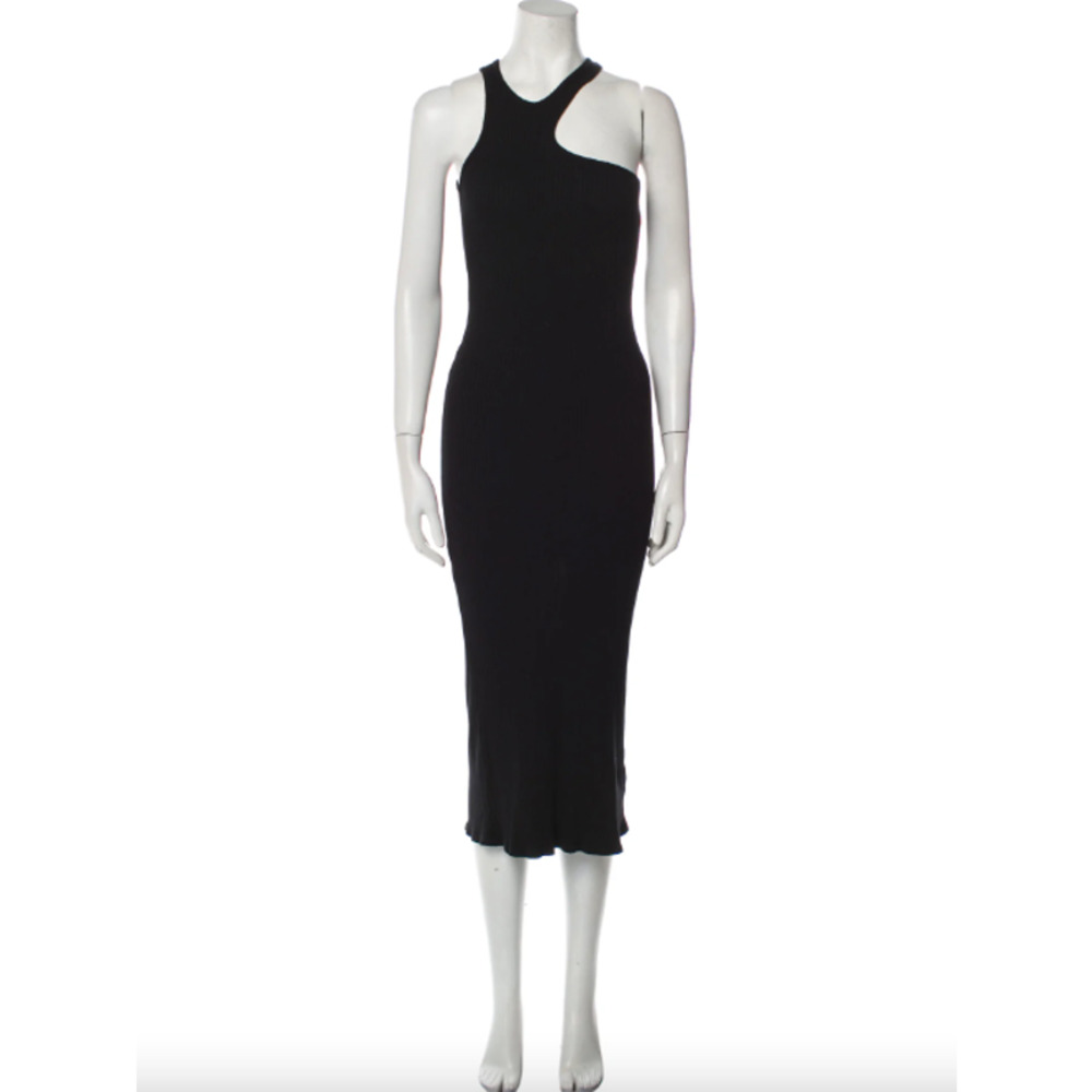 Simon Miller Mawga Black Ribbed Midi Dress - Picture 9 of 12